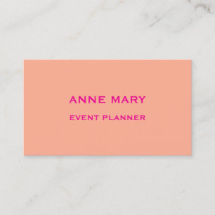 Peach Orange Hot Pink Retro Modern Professional Business Card