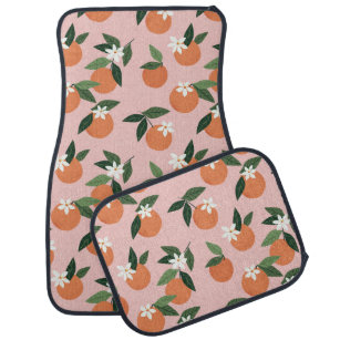 Peach Orange Juice Pattern Car Mat