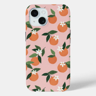 Peach Orange Juice Pattern iPhone 15 Case