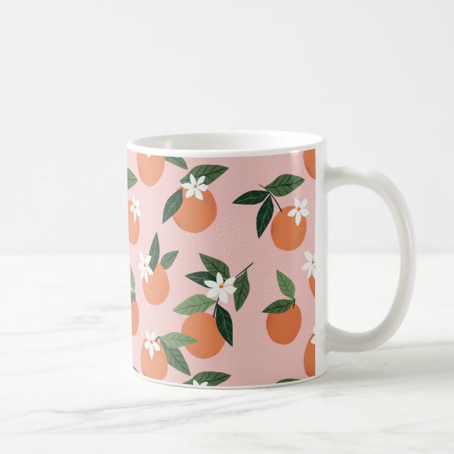Peach Orange Juice Pattern Coffee Mug (Right)