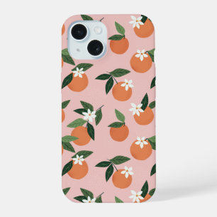 Peach Orange Juice Pattern iPhone 15 Case