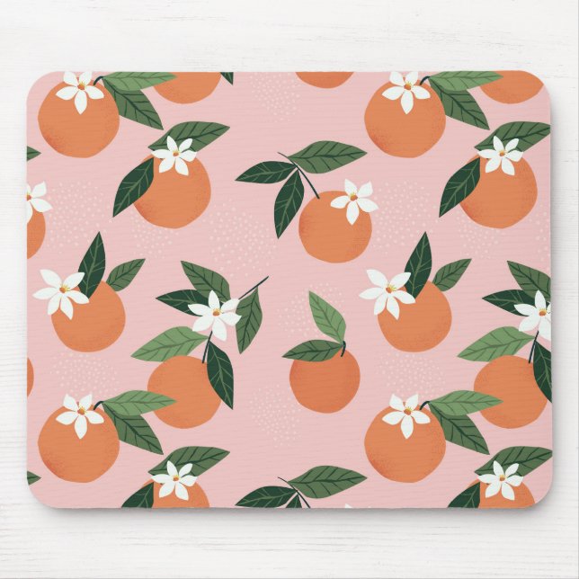 Peach Orange Juice Pattern Mouse Pad (Front)