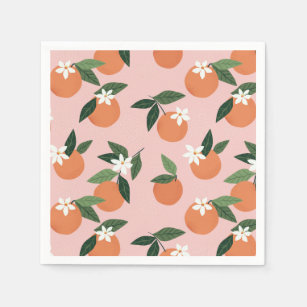 Peach Orange Juice Pattern Napkin