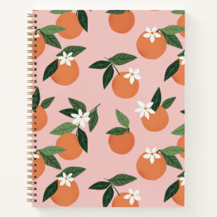 Peach Orange Juice Pattern Notebook