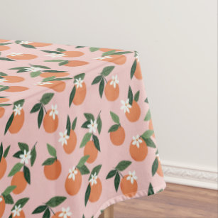Peach Orange Juice Pattern Tablecloth