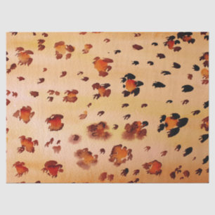 Peach Orange Leopard Print Watercolor Tissue Paper