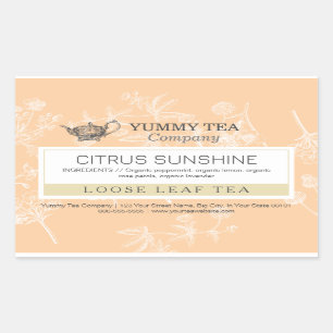 Peach Orange - Loose Leaf Tea Label Sticker
