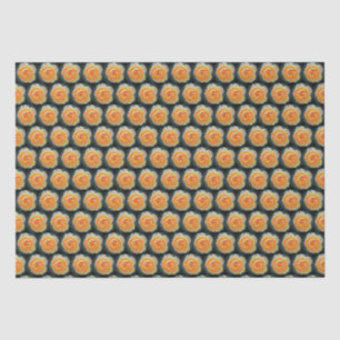 Peach Orange Rose Elegant Flower Repeat Pattern Tissue Paper