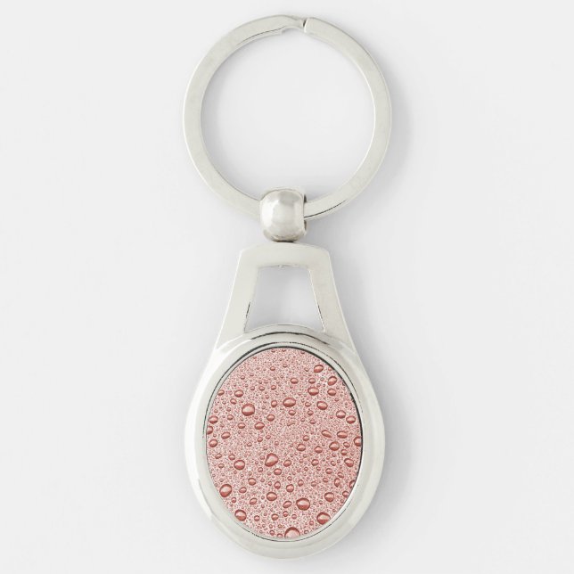 Peach orange water droplets key ring (Front)