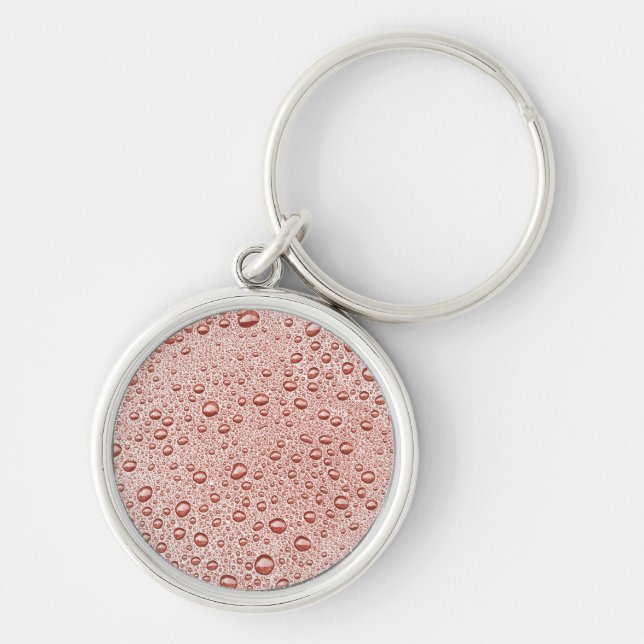 Peach orange water droplets key ring (Front)