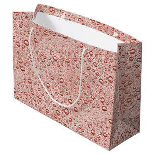 Peach orange water droplets large gift bag