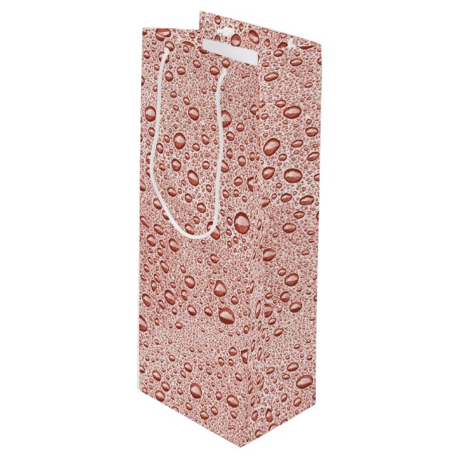 Peach orange water droplets wine gift bag (Front Angled)