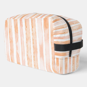 Peach Orange White Stripes Dopp Kit