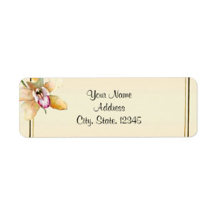 Peach Orchid Watercolor Posh Wedding Label