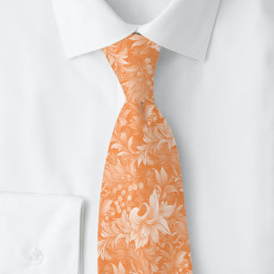 Peach Ornate Botanical Tie