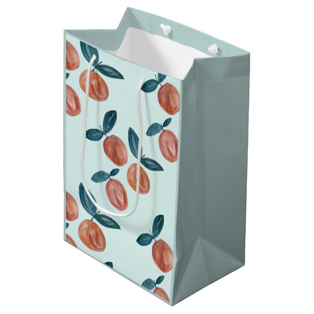 Peach Painting Pattern Party Medium Gift Bag (Front Angled)