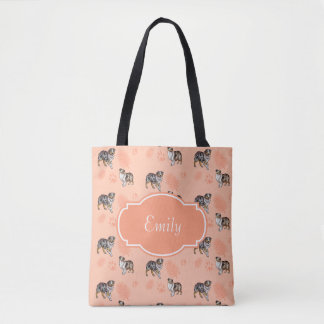 peach palm aussies tote bag