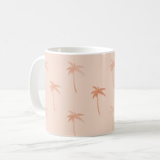 Peach Palm Trees Coffee Mug (Front Left)