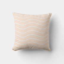 Peach Pastel & White Wavy Lines Design
