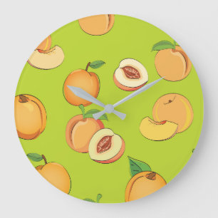 Peach Pattern 4 Large Clock