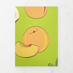 Peach Pattern 4 Tri-Fold Holiday Card