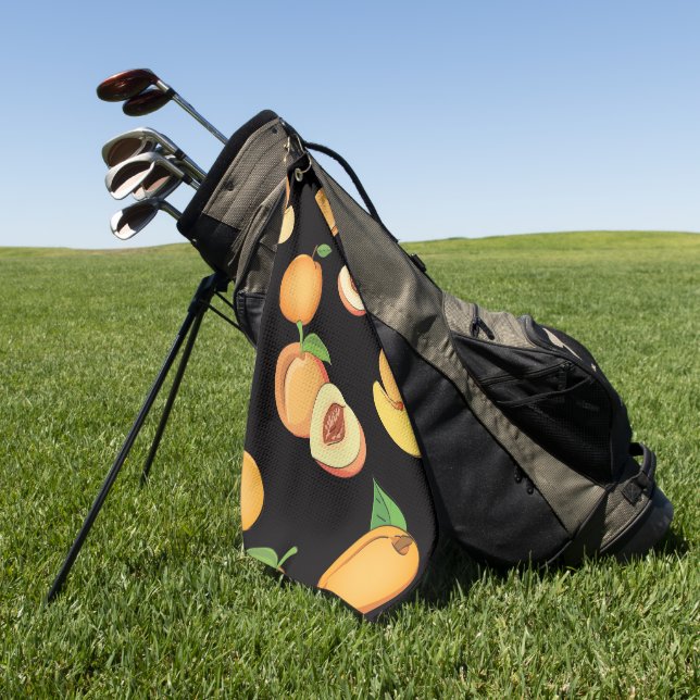 Peach Pattern 5 Golf Towel (Green)