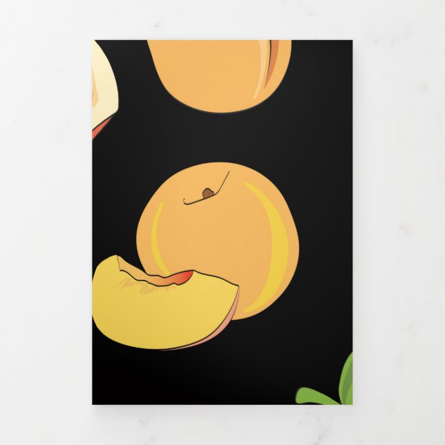 Peach Pattern 5 Tri-Fold Holiday Card (Cover)