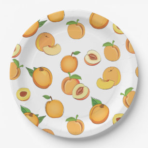Peach Pattern Paper Plate