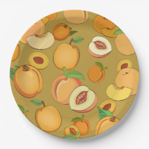 Peach Pattern Paper Plate