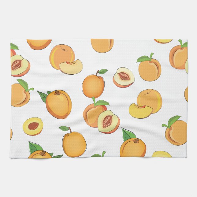 Peach Pattern Tea Towel (Horizontal)
