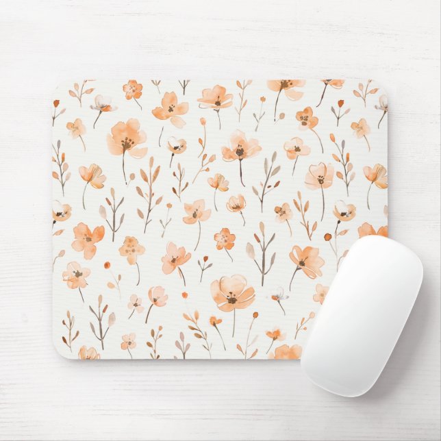 Peach Peach Flowers Mouse Pad (With Mouse)