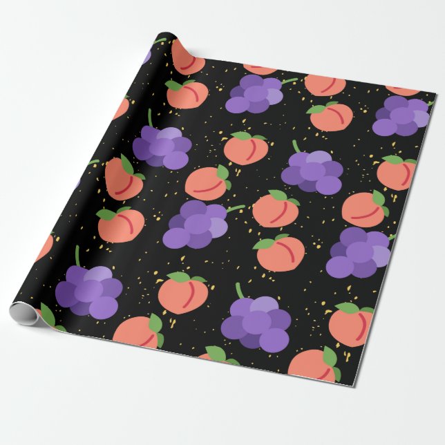 peach , peach pattern  wrapping paper (Unrolled)