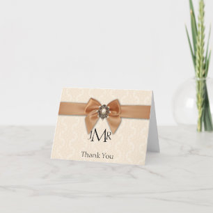 Peach Pearl 30th Anniversary Thank You Card