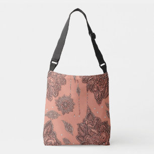 Peach Pearls on Us AI art  Crossbody Bag