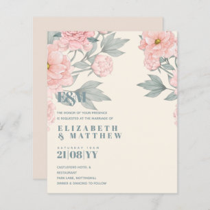Peach Peonies Sage Floral Budget Wedding