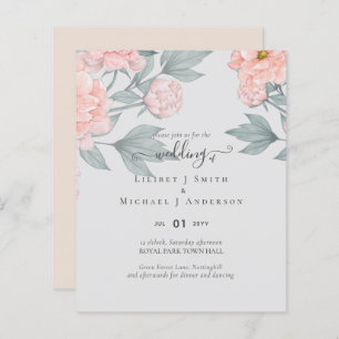 Peach Peonies Sage Floral Budget Wedding