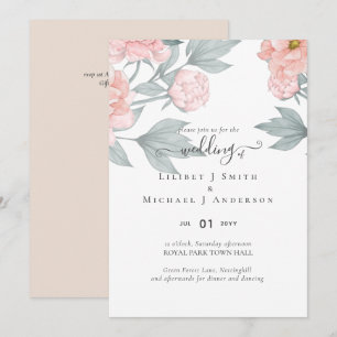 Peach Peonies Sage Floral Budget Wedding