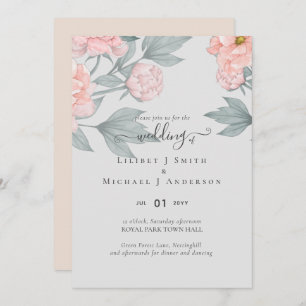 Peach Peonies Sage Floral Budget Wedding