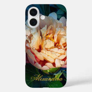 Peach Peony – Romantic Flower Photography iPhone 16 Case