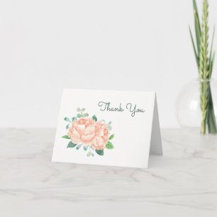 Peach Peony Thank You Card