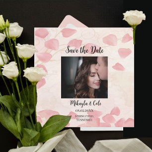 Peach Petals & Cream Save the Date Cards