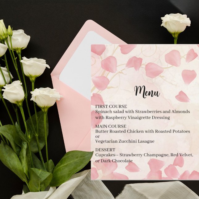 Peach Petals & Cream Wedding Menu (Creator Uploaded)