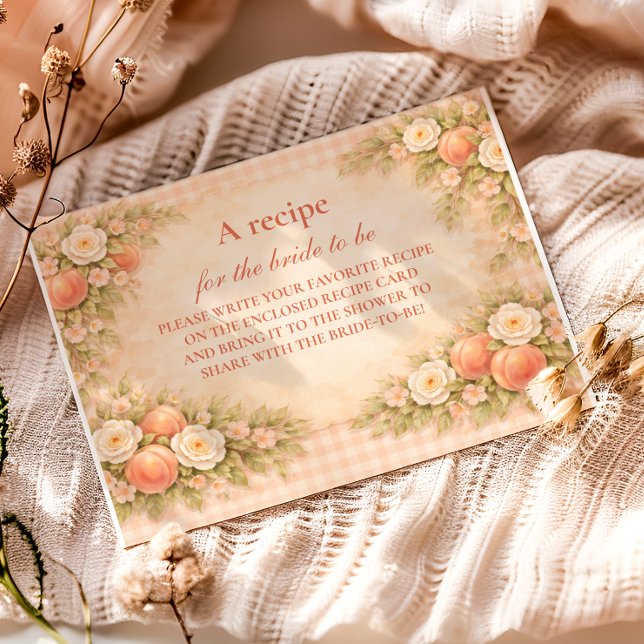 Peach & Petals Elegance Bridal Shower Enclosure Card (Creator Uploaded)