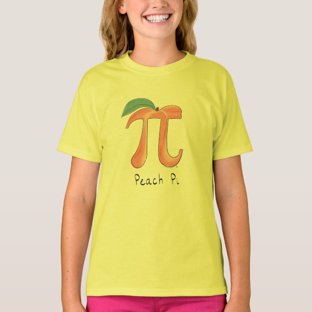 Peach Pi Cute Math Pi Day Kid's Girl's T-Shirt (Front)