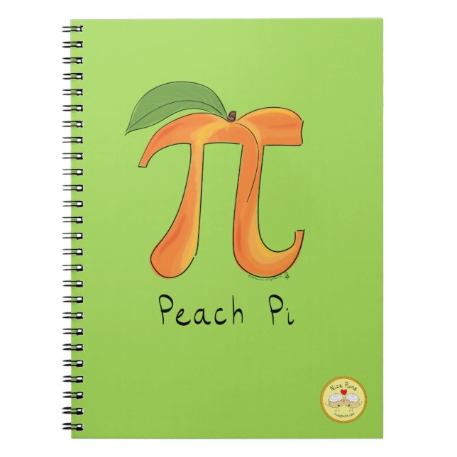 Peach Pi Cute Math Pi Day Notebook (Front)