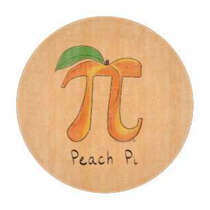 Peach Pi Cute Math Pi Day Pie Cutting Board