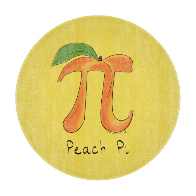 Peach Pi Cute Math Pi Day Pie Cutting Board (Front)