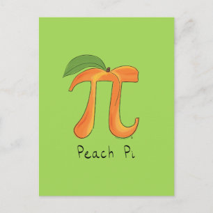 Peach Pi Cute Math Pi Day Postcard