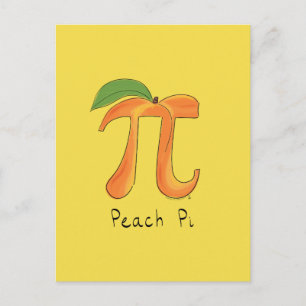 Peach Pi Cute Math Pi Day Postcard