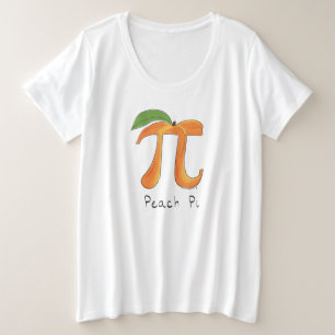 Peach Pi Cute Math Pi Day Women's Plus Size Tshirt